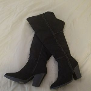 Black over knee boots size 9